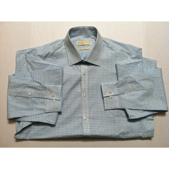 MICHAEL KORS MENS NEW WHITE 100%COTTON DRESS SHIRT REGULAR FIT SIZE:16/34-35 - Picture 3 of 5